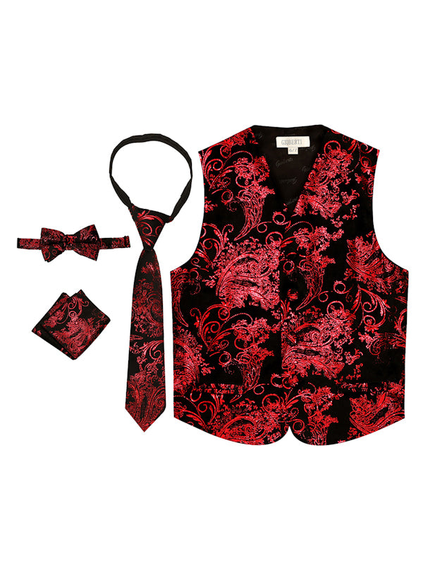 VSK-26P BOYS FORMAL VEST METALLIC IN 12 COLORS SIZE 8-18