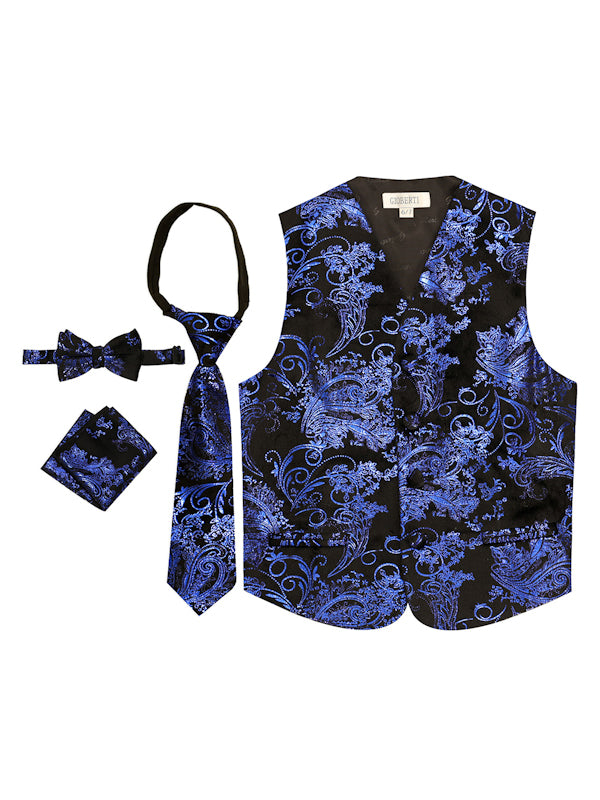 VSK-26P BOYS FORMAL VEST METALLIC IN 12 COLORS SIZE 8-18