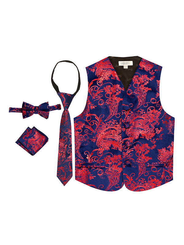 VSK-26P BOYS FORMAL VEST METALLIC IN 12 COLORS SIZE 8-18
