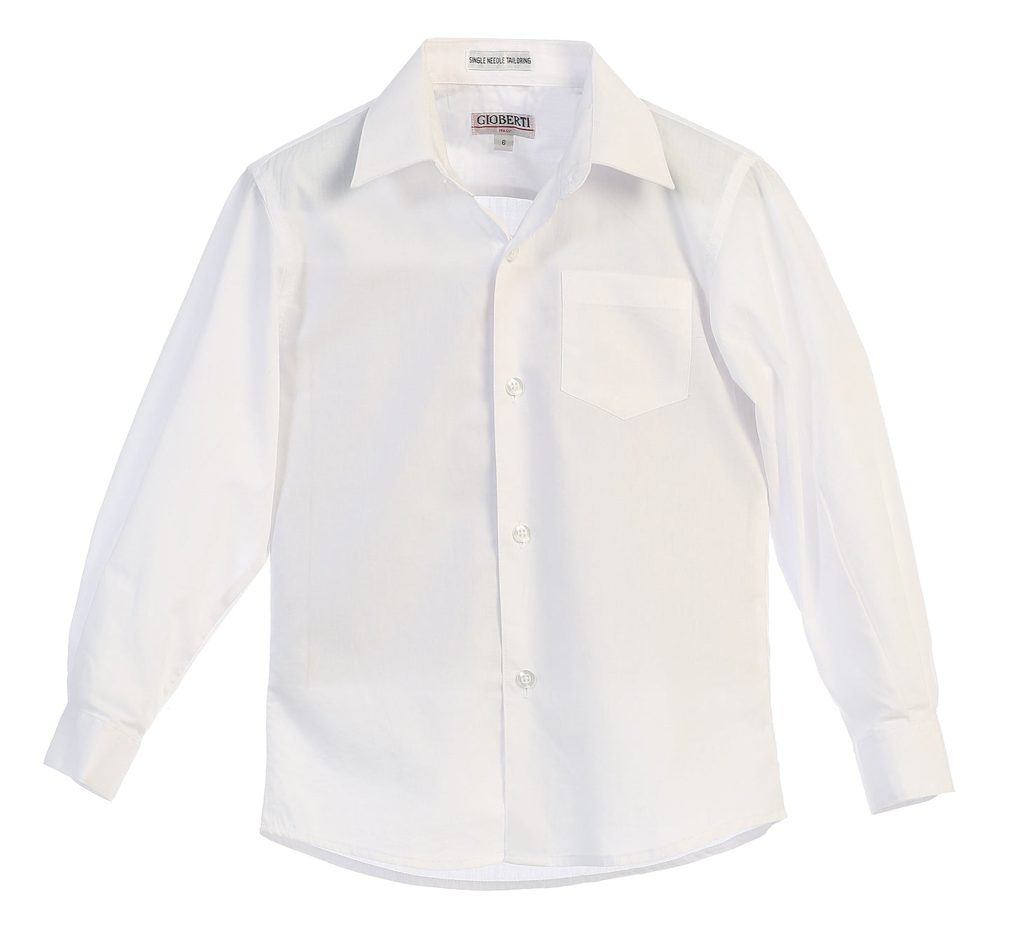 DS-85 Boys Long Sleeve Solid Dress ShirtIN 7 COLORS ( WHITE-BLACK-GREEN-R BLUE-KHAKI-L BLUE-PURPLE ) SIZE 2-18