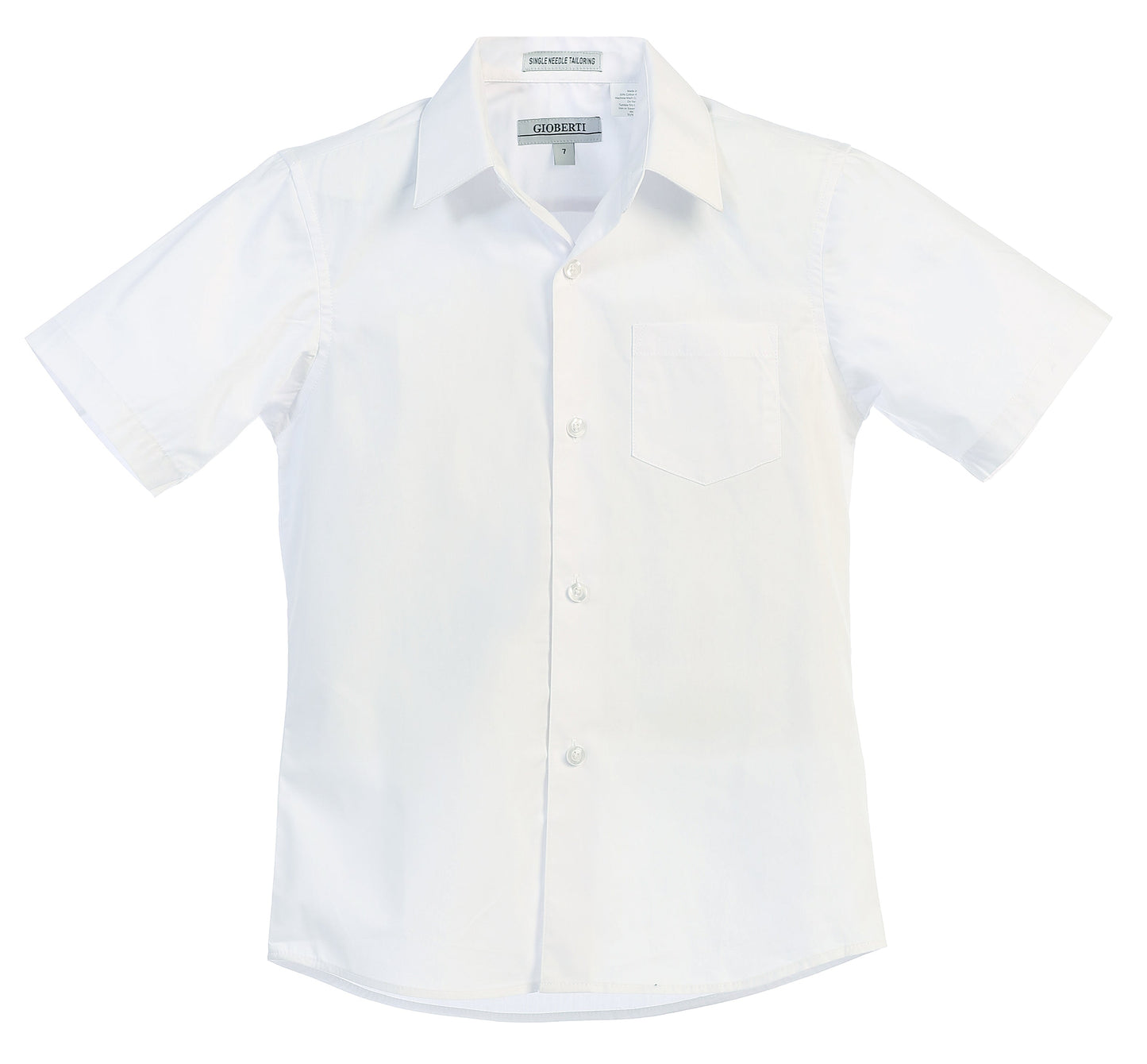 DS-85S Boy's Short Sleeve Solid Dress Shirt IN 6 CLORS (BANANA-BLACK-D GRAY-KHAKI-NAVY-WHITE) SIZE 4-18