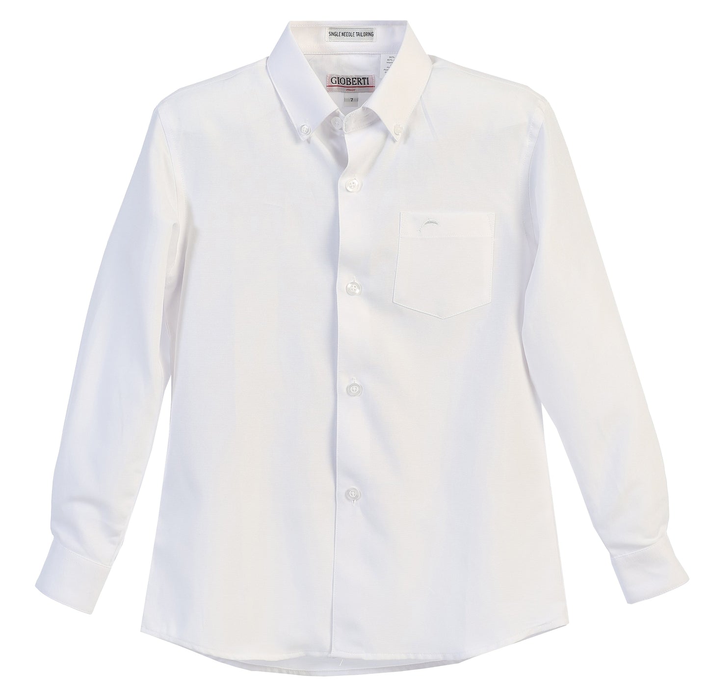 DSX-85 Boy's Oxford Long Sleeve Dress Shirt 6 COLORS (L BLUE-WHITE-PINK-AQUA-BLACK-YELLOW) SIZE 4-18