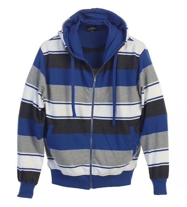 ZH-922 MEN'S FRENCH TERRY FULL ZIP STRIPES