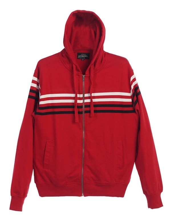 ZH-923 Men's Hoodie w/ STRIPES Metal Zipper