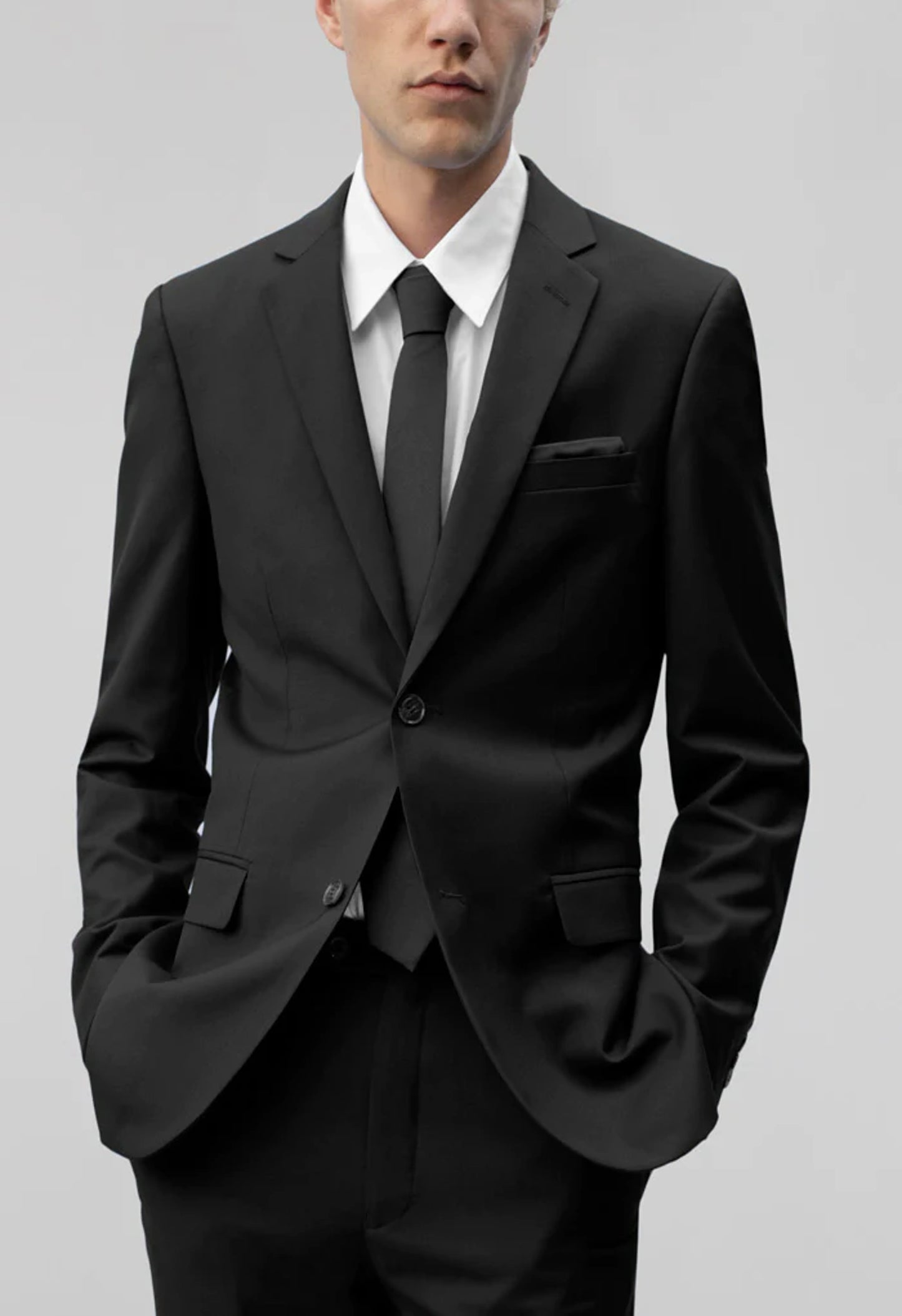 Men's ST-7 Black Suit Slim Fit (2 PCS)