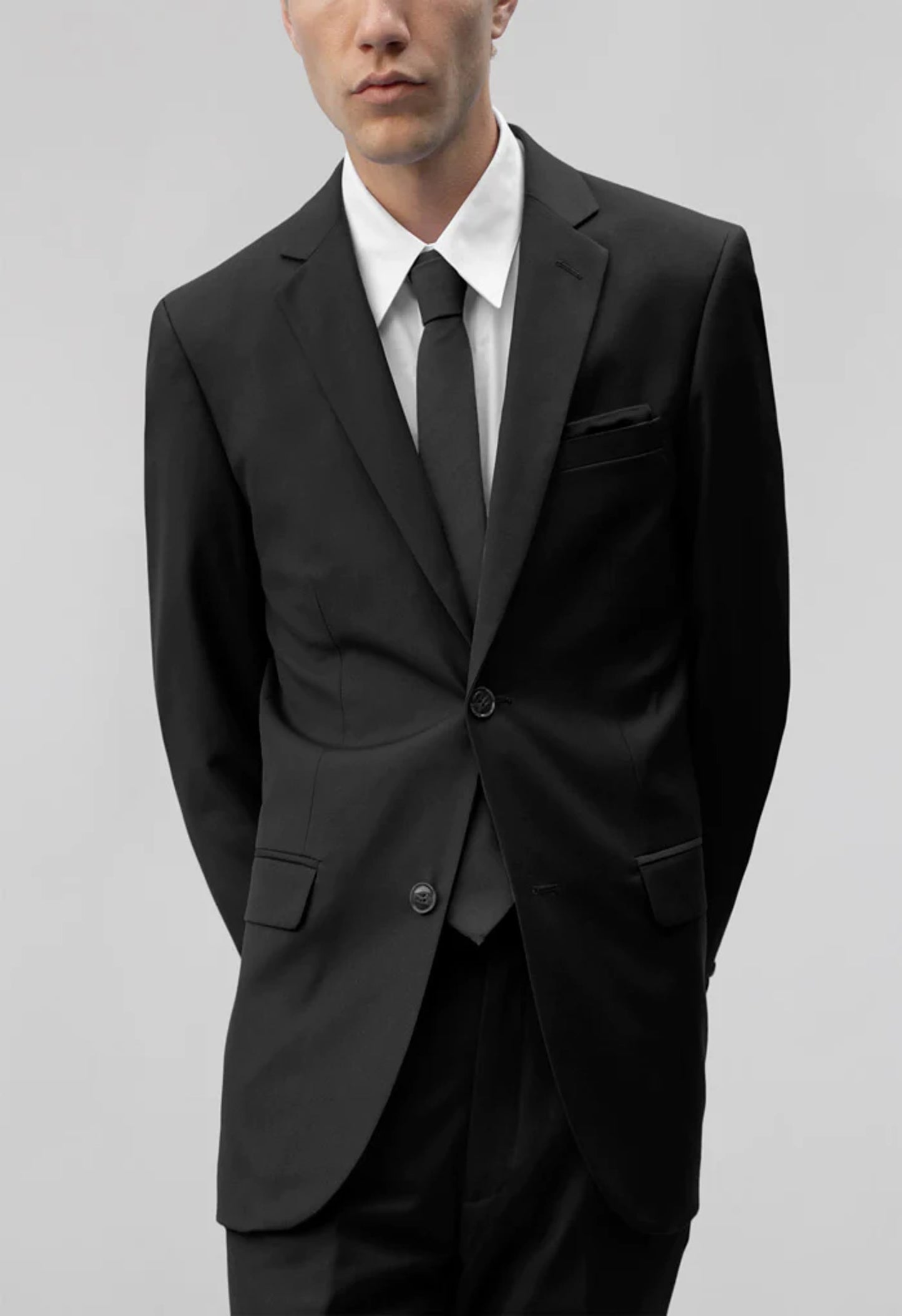 Men's ST-7 Black Suit Slim Fit (2 PCS)