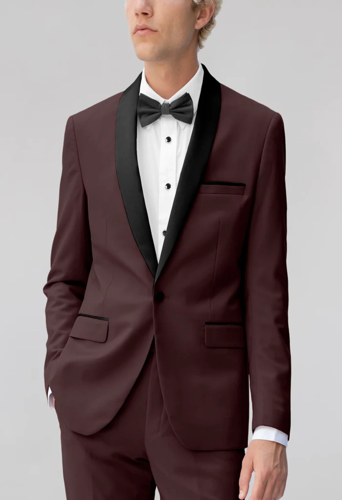 Men's TUXEDO Burgundy Shawl Lapel Suit Slim Fit (2 PCS)