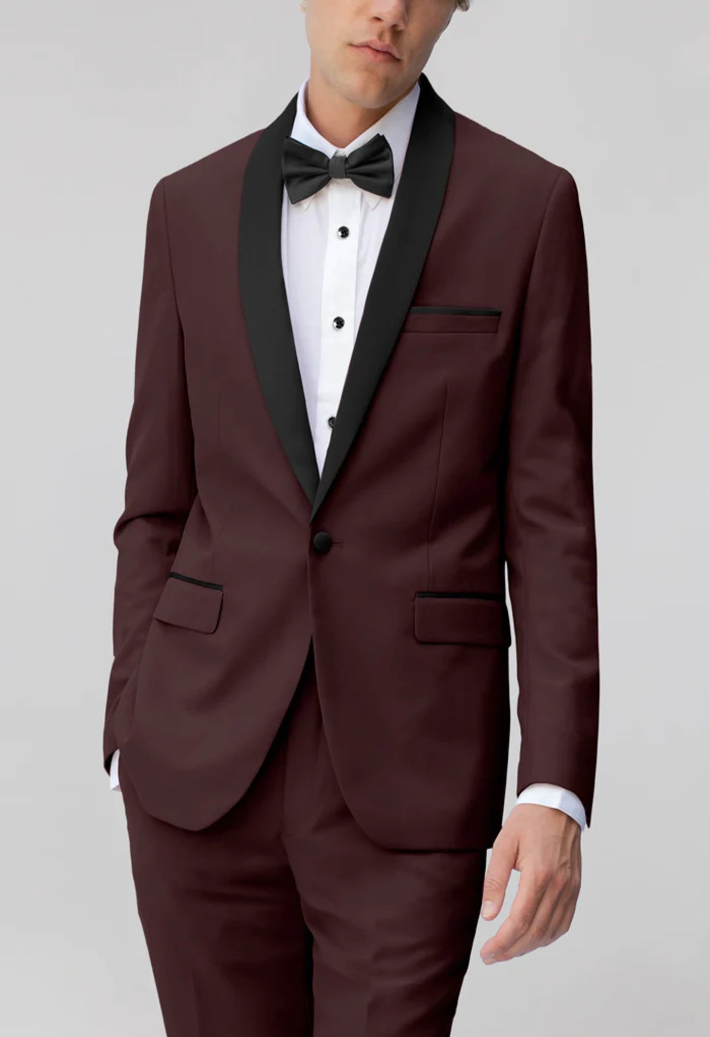 Men's TUXEDO Burgundy Shawl Lapel Suit Slim Fit (2 PCS)