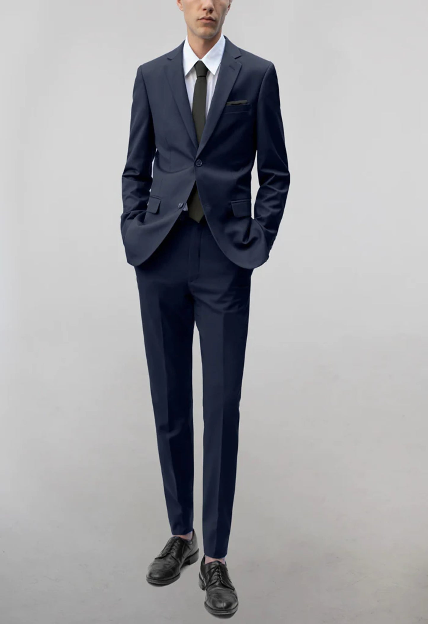 Men's Navy Notched Lapel Suit Slim Fit (2 PCS)