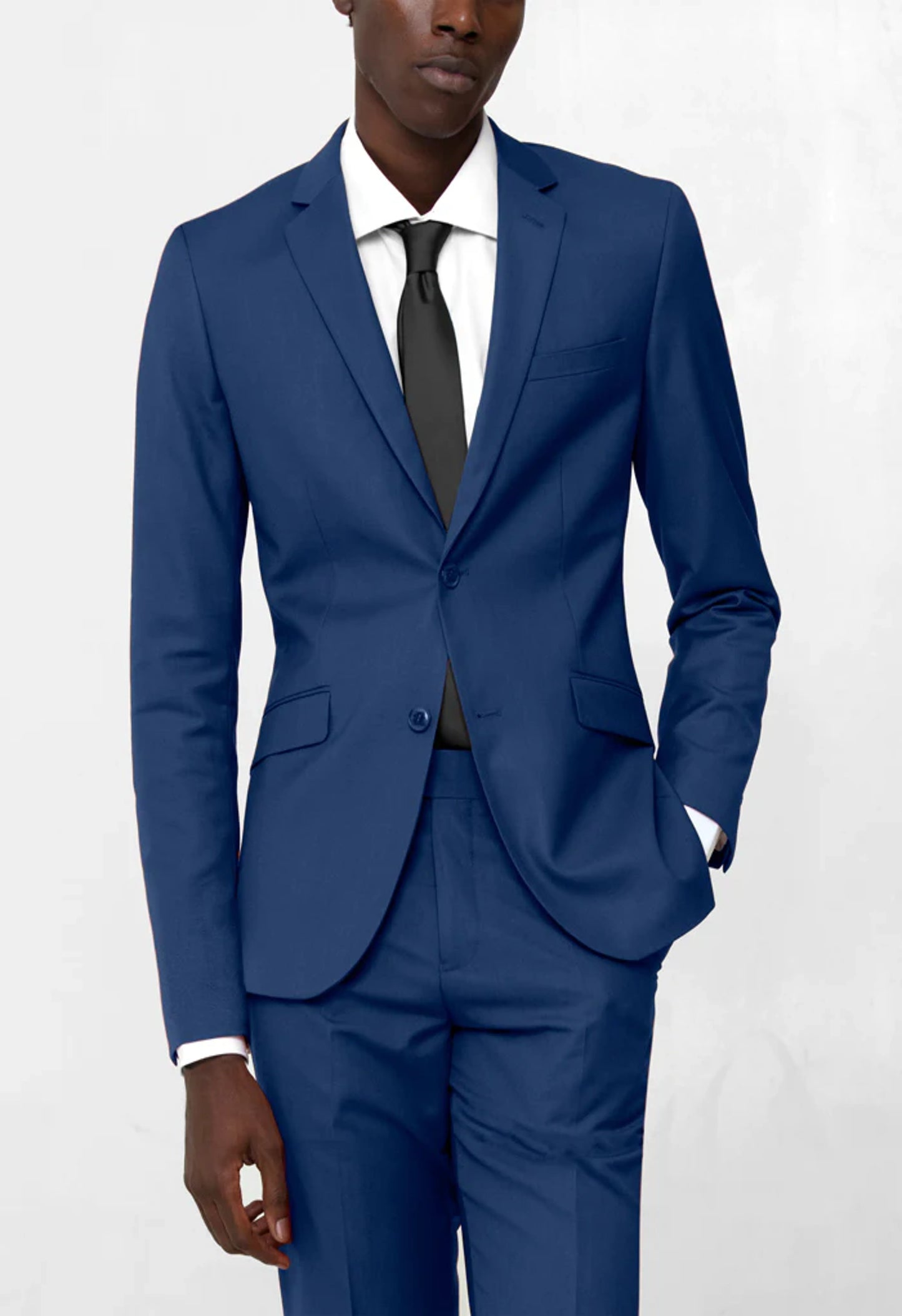ST-8 Men's Light Navy Notched Lapel Suit Slim Fit (2 PCS)