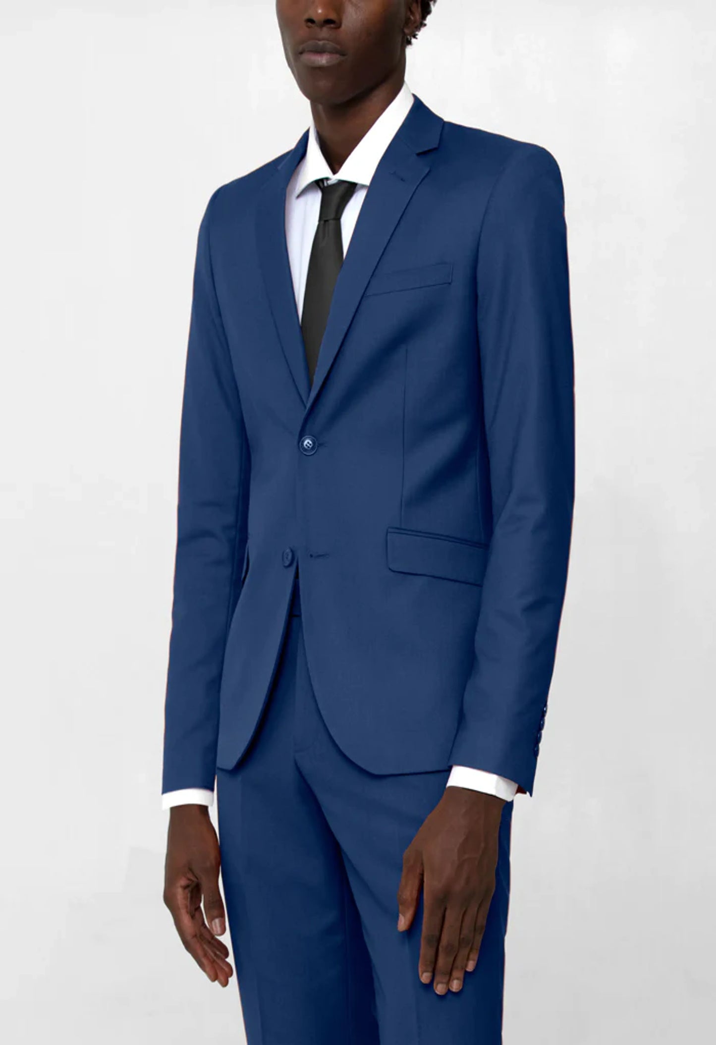 ST-8 Men's Light Navy Notched Lapel Suit Slim Fit (2 PCS)