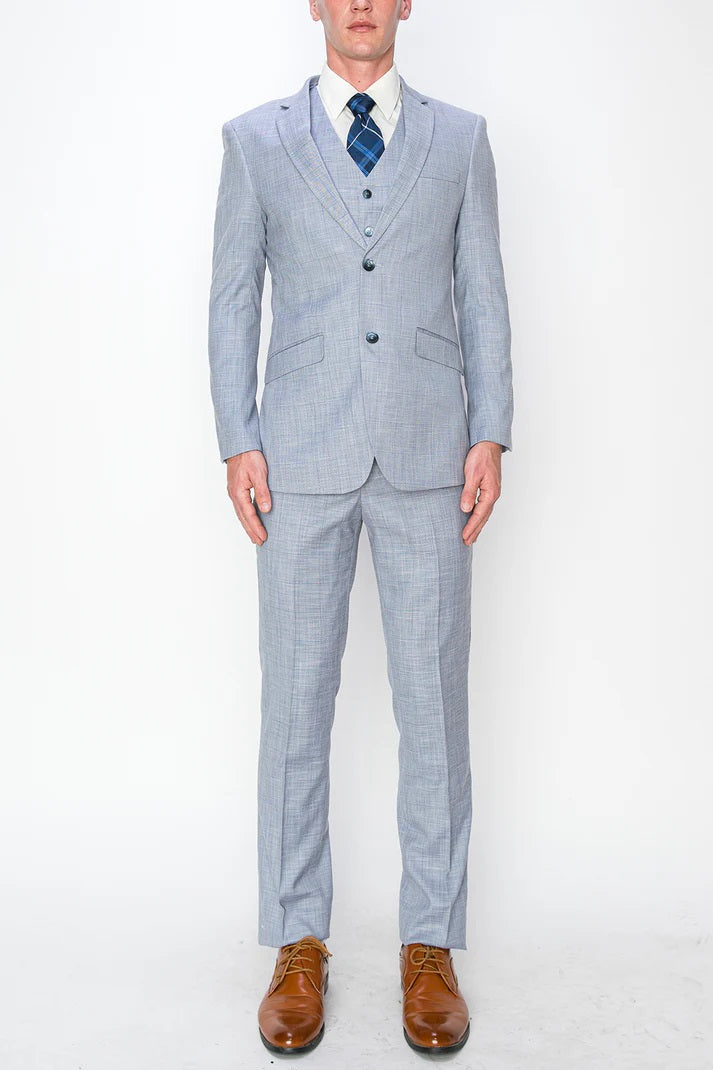 MEN TEXTURED SLIM FIT SUIT