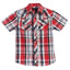 BOY'S SHORT SLEEVE WESTERN STYLE PLAID SHIRT