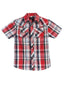 BOY'S SHORT SLEEVE WESTERN STYLE PLAID SHIRT