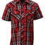 BOY'S SHORT SLEEVE WESTERN STYLE PLAID SHIRT