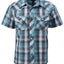 BOY'S SHORT SLEEVE WESTERN STYLE PLAID SHIRT