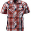 BOY'S SHORT SLEEVE WESTERN STYLE PLAID SHIRT