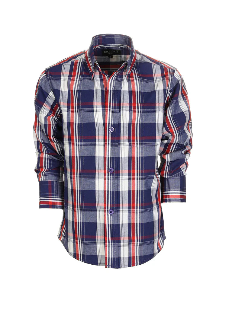 Boy's Long Sleeve Plaid Flannel shirt