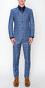 2150-CHECKER-BLUE-3PC-SLIM SIZE 34S-46S & 34R-56R & 38L-56L