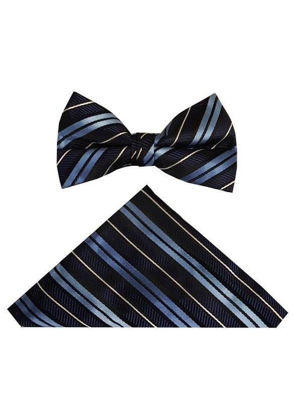 BOYS STRIPED BOWTIE-8 COLORS-SIZE 2-7
