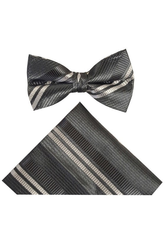 BOYS STRIPED BOWTIE-8 COLORS-SIZE 8-18
