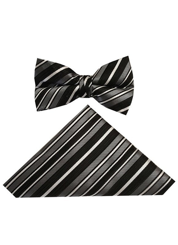 BOYS STRIPED BOWTIE-8 COLORS-SIZE 8-18