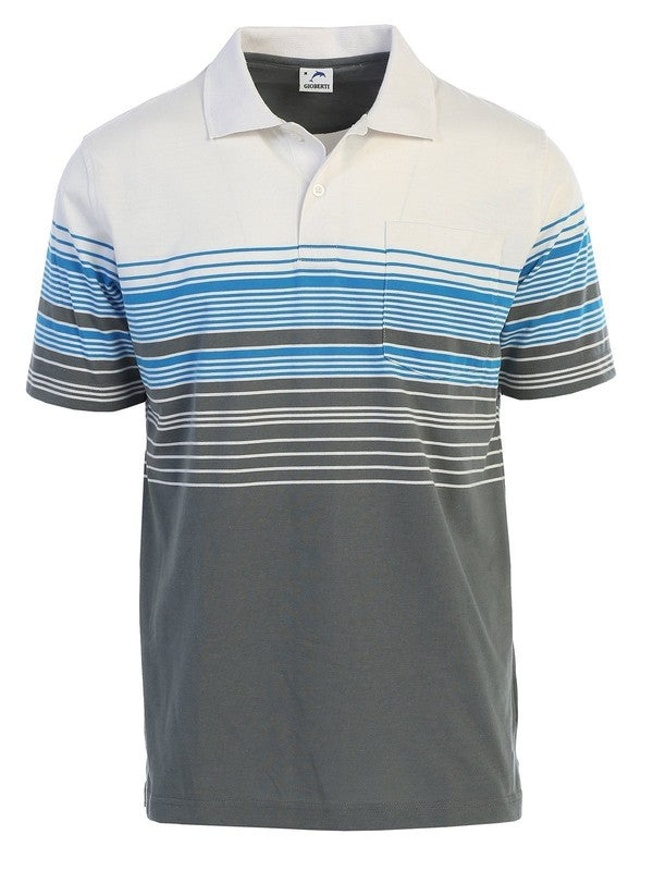 PS-931Men's Striped Polo Shirt