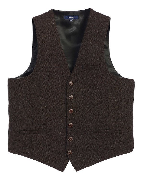 VS-951Men's Herringbone/Barleycorn Tweed Vest