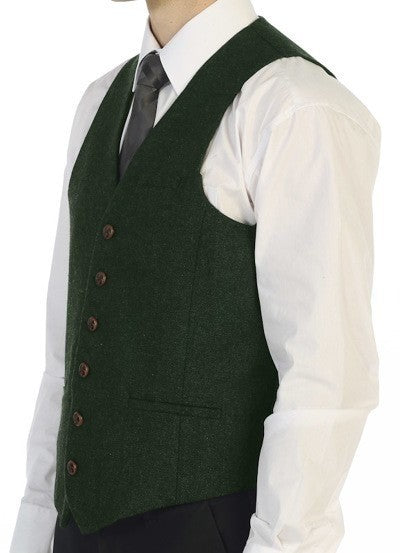 VS-951-Men's Herringbone/Barleycorn Tweed Vest