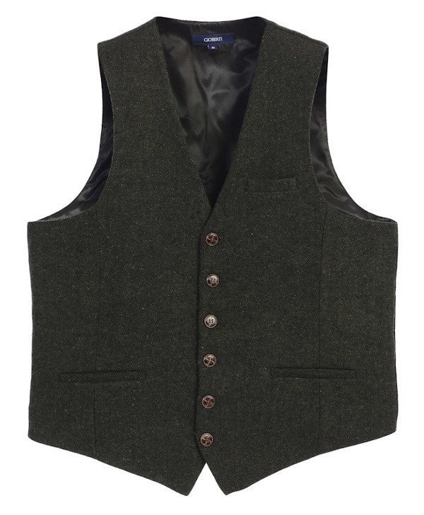 VS-951-Men's Herringbone/Barleycorn Tweed Vest