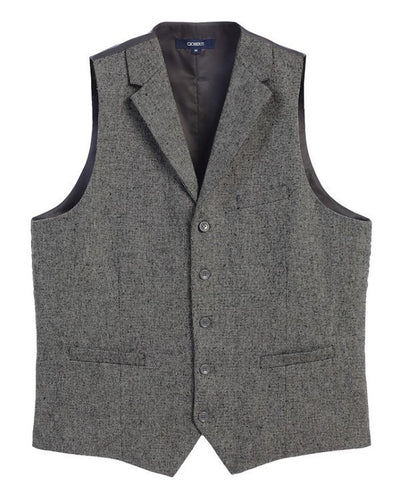 VS-952-Men's 5 Button Tailored Collar Tweed Vest