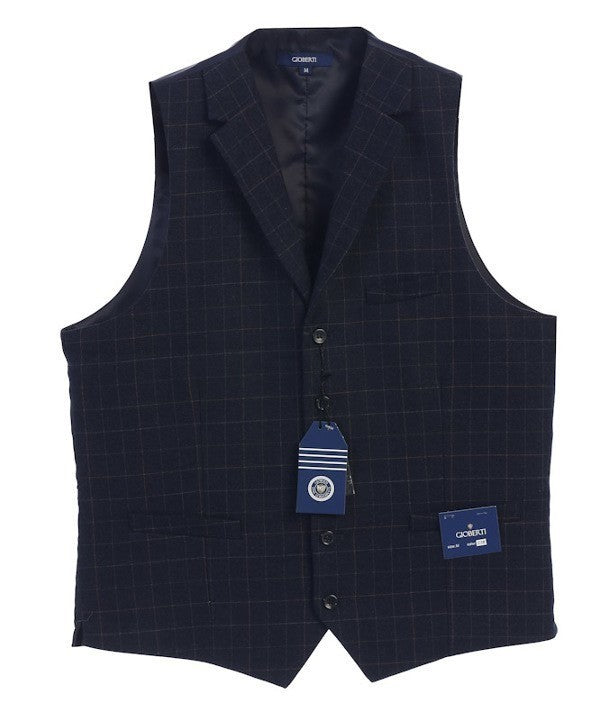 VS-952-Men's 5 Button Tailored Collar Tweed Vest