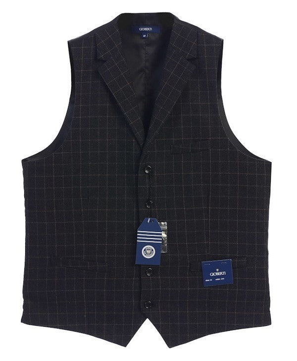 VS-952-Men's 5 Button Tailored Collar Tweed Vest