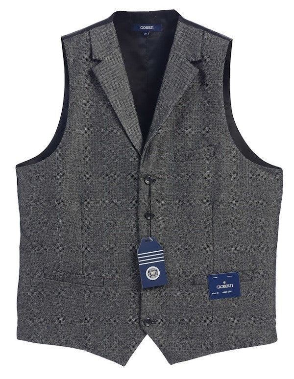 VS-952-Men's 5 Button Tailored Collar Tweed Vest