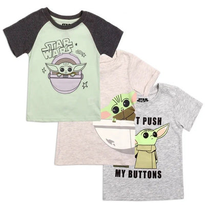BABY YODA Boys Toddler 3-Pack T-Shirt Pack of 6
