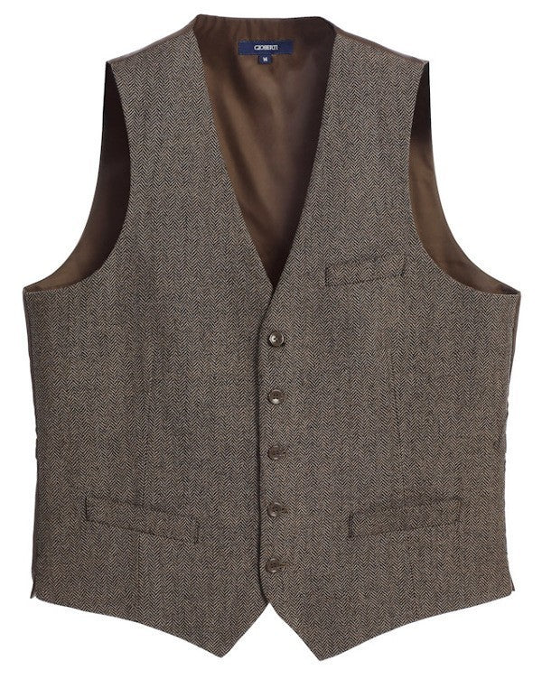 VS-953-Men's 5 Button Formal Tweed Suit Vest