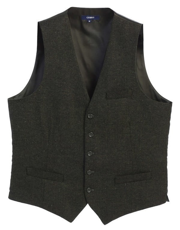 VS-953-Men's 5 Button Formal Tweed Suit Vest