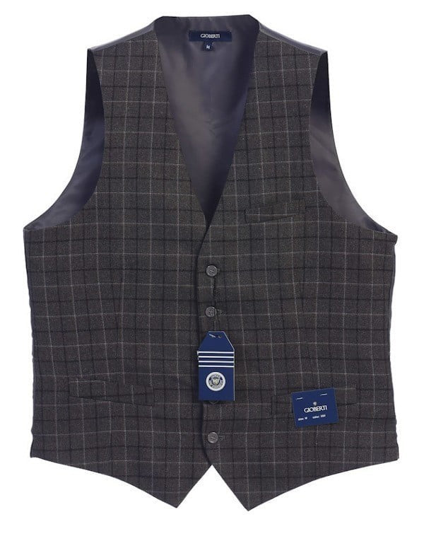 VS-953-Men's 5 Button Formal Tweed Suit Vest
