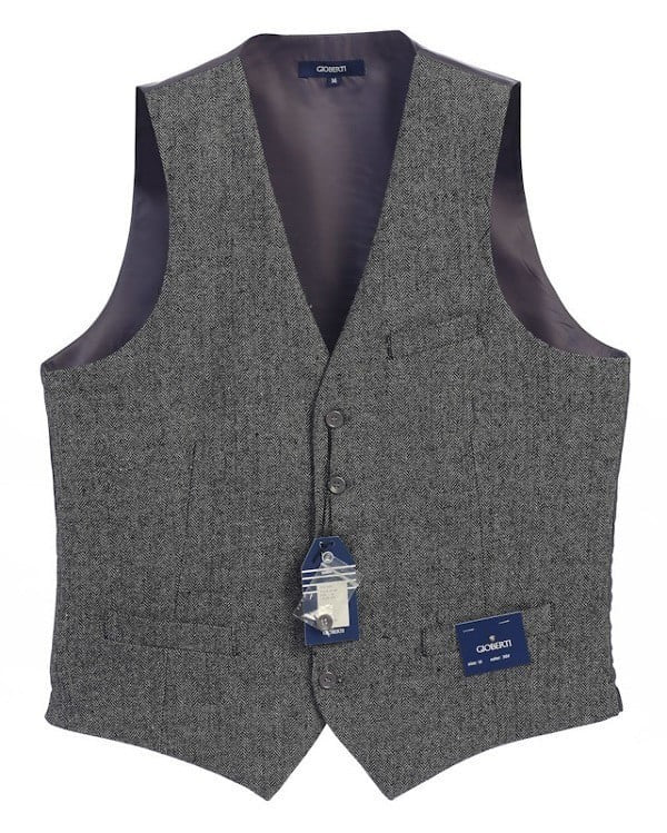 VS-953-Men's 5 Button Formal Tweed Suit Vest