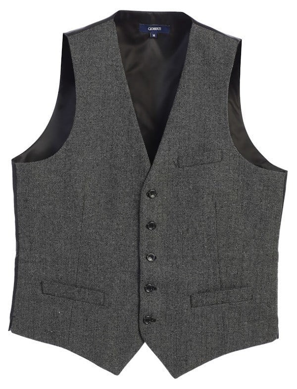 VS-953-Men's 5 Button Formal Tweed Suit Vest