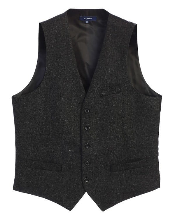 VS-953-Men's 5 Button Formal Tweed Suit Vest