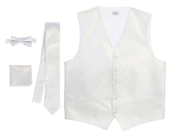 VSM-96P-Men's 4 pc Paisley Vest Set