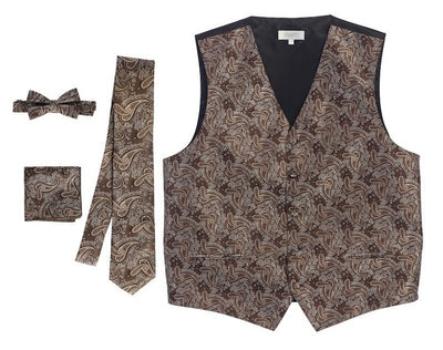 VSM-96P-Men's 4 pc Paisley Vest Set
