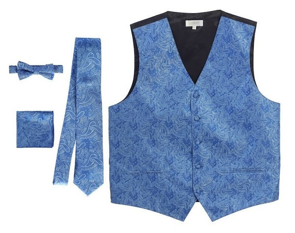 VSM-96P-Men's 4 pc Paisley Vest Set