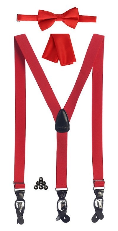 SUSM3-Men's Convertible Suspenders Set