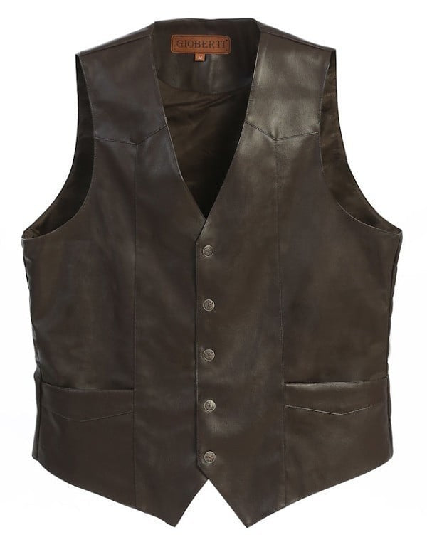 VS-95L-Men's Faux Leather Vest