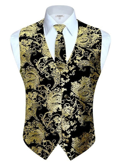 VSM-96P-Men's 4 pc Metallic Vest Set