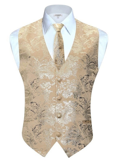 VSM-96P-Men's 4 pc Metallic Vest Set
