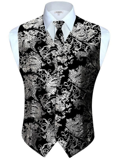 VSM-96P-Men's 4 pc Metallic Vest Set