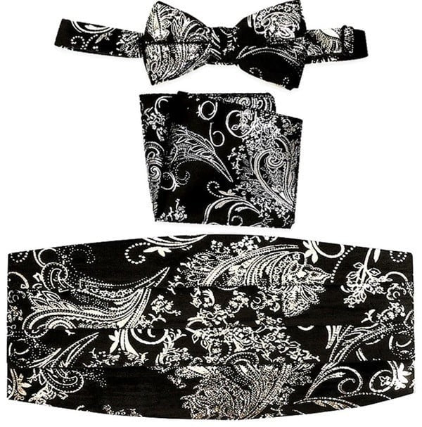 CM-93P-MEN'S ADJUSTABLE PAISLEY CUMMERBUND SET
